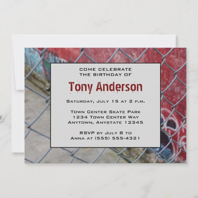 Städtische coole Geburtstags-Party Einladung (Vorderseite)