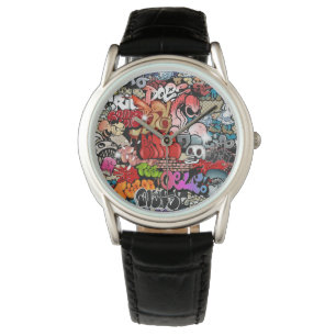 Städtische dynamische Straßenkunst Graffiti Kunstm Armbanduhr