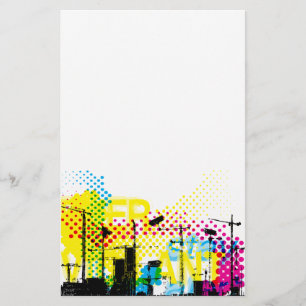 Städtische dystopian Landschaft Briefpapier
