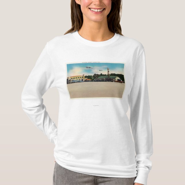 Städtische Flughafen-Flugplatz-Szene T-Shirt (Vorderseite)