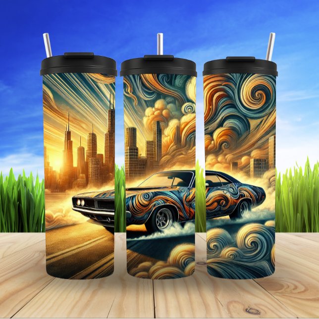 Städtische Fusion gegen zukunftsorientierte Stadte Thermosbecher (Von Creator hochgeladen)