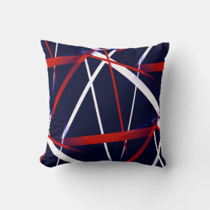 Städtische Geometrie Blau Weiß Rot Kissen