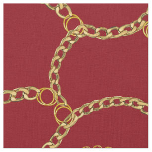 Städtische Goldketten Streetstyle-Muster auf Rot Stoff