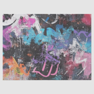 Städtische Graffiti-Collage mit kräftigen Farben Seidenpapier