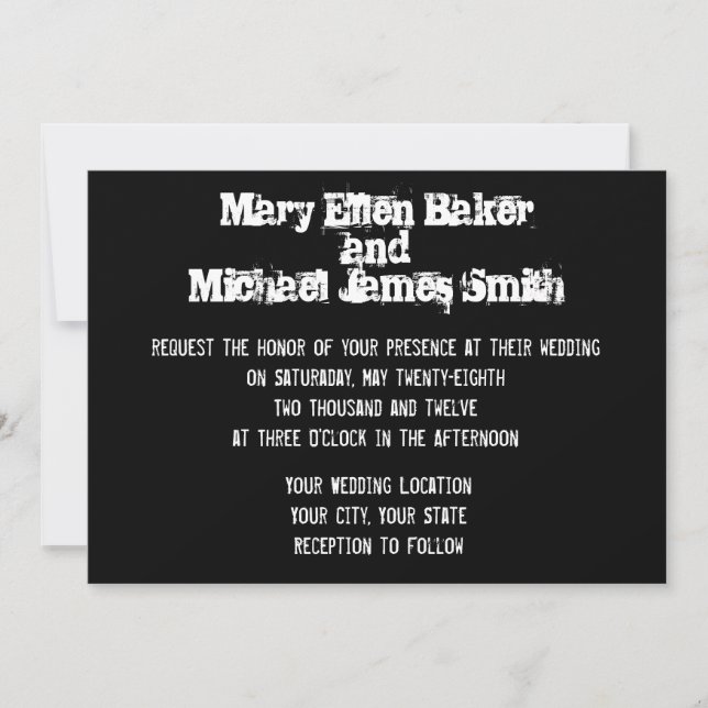 Städtische Graffiti-Hochzeits-Einladung Einladung (Vorderseite)