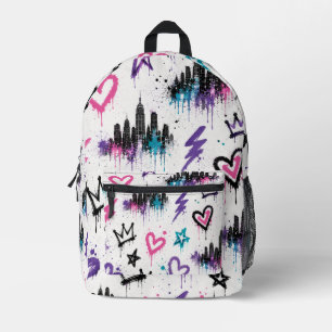 Städtische Graffiti-Straßenkunst NYC-Skyline Bedruckter Rucksack