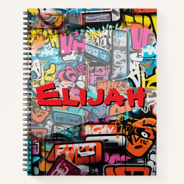 Städtische Graffiti-Wand Notizbuch (Vorderseite)