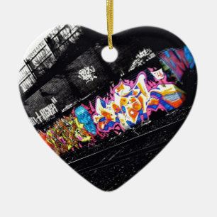 städtische Graffitistraßenkunst schwarz u. Weiß Keramikornament