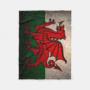Städtische Grunge-Wales-Flaggen-Fleece-Decke Fleecedecke