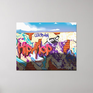 Städtische Hip-Hop-Graffiti-Wand. Leinwanddruck