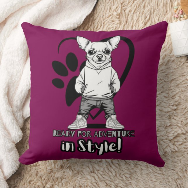 Städtische Jungfrau: Mode Forward Chihuahua Kissen (Decke)