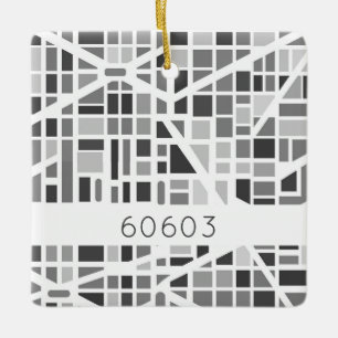 Städtische Karte Zip Code Architektonisches Design Keramikornament