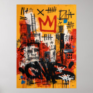 Städtische Kronengrafittikunst abstrakt Poster