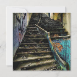 Städtische Kunst auf Treppen Das Gebäude verlassen