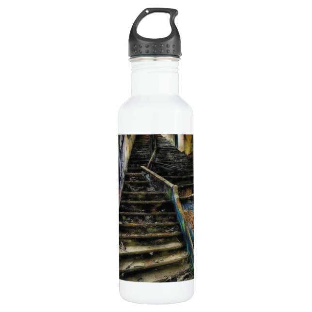 Städtische Kunst auf Treppen Das Gebäude verlassen Edelstahlflasche (Vorderseite)