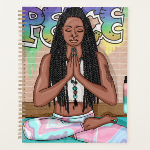 Städtische Kunst Hübsche Frau, die Meditation du Planer