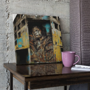 Städtische Kunst im Stich gelassen Gebäude Poster