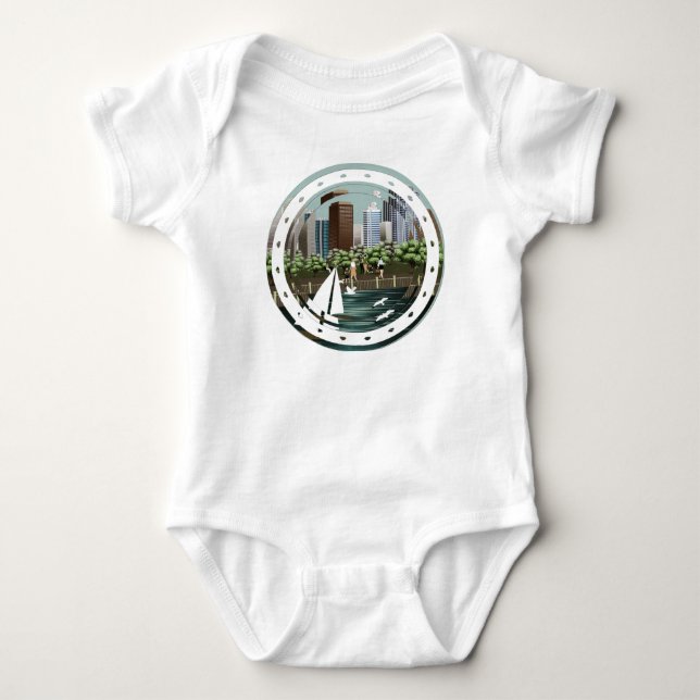 Städtische Landschaft Baby Strampler (Vorderseite)