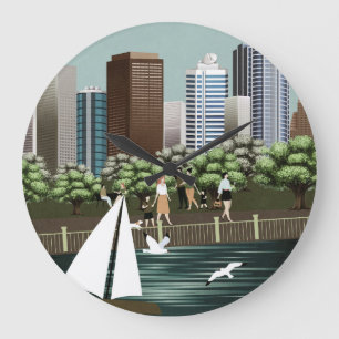 Städtische Landschaft Große Wanduhr