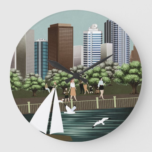 Städtische Landschaft Große Wanduhr (Vorderseite)