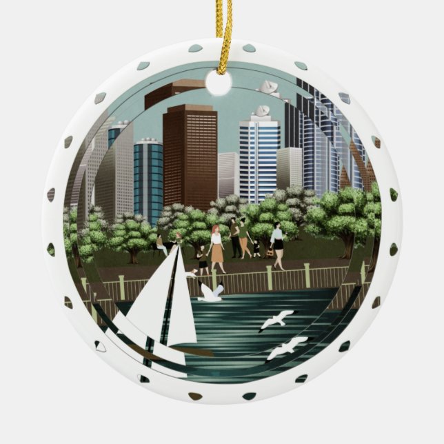 Städtische Landschaft Keramik Ornament (Vorne)