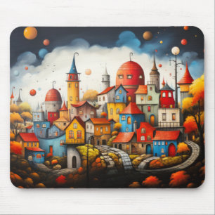 Städtische Landschaft Konzept Abstrakte farbenfroh Mousepad