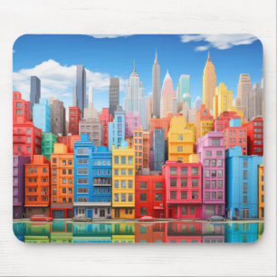 Städtische Landschaft Konzept Abstrakte farbenfroh Mousepad