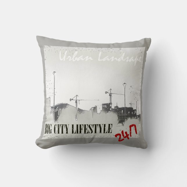 Städtische Landschaft Pillow Kissen (Vorderseite)