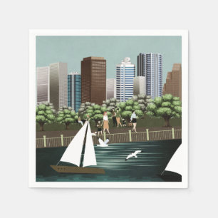 Städtische Landschaft Serviette