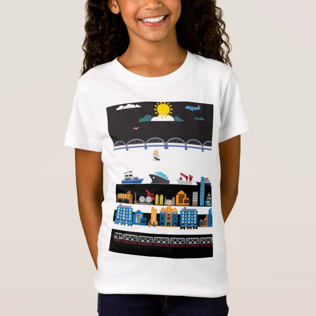 Städtische Landschaft T-Shirt (Vorderseite)