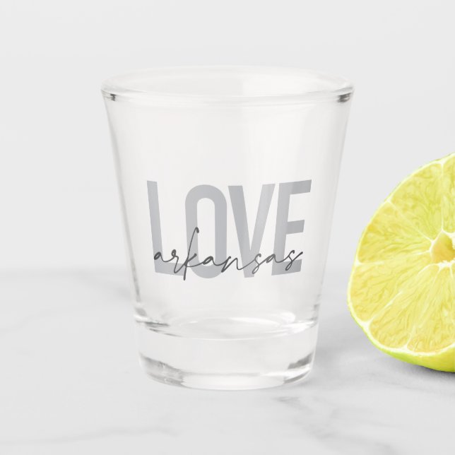 Städtische, moderne, einfache, coole Design Liebe  Schnapsglas (Vorderseite)