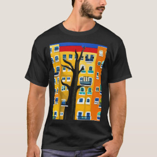 Städtische Oase: Farbenfrohe Stylisierte Gebäude T T-Shirt