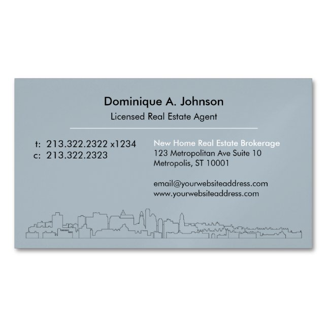 Städtische Real-Anwesen-Magnetkarte Magnetische Visitenkarte (Vorderseite)