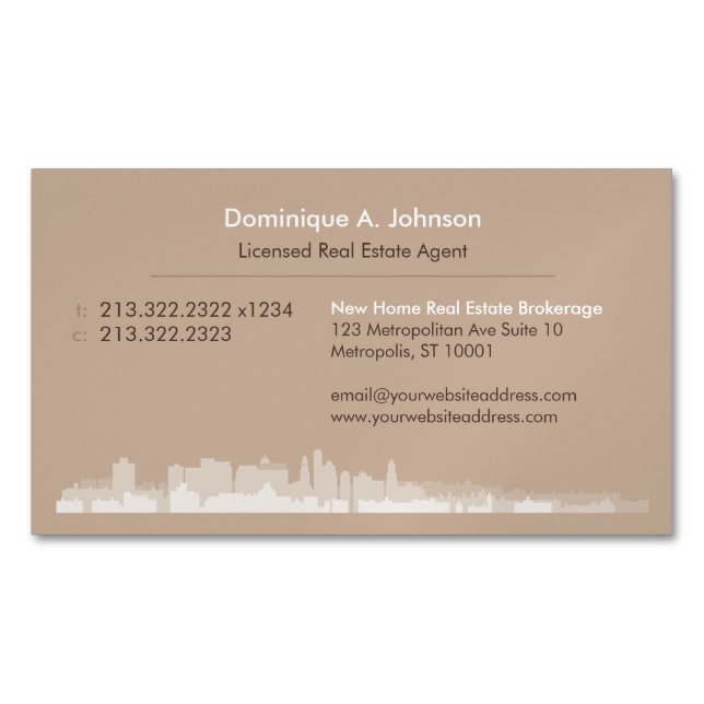 Städtische Real-Anwesen-Magnetkarte Magnetische Visitenkarte (Vorderseite)