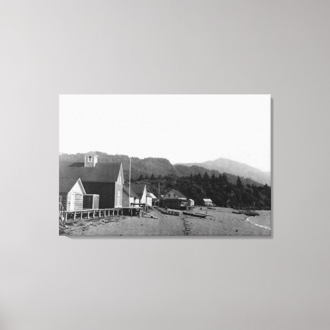 Städtische Sicht auf Seldovia, Alaska-Foto Leinwanddruck (Vorderseite)