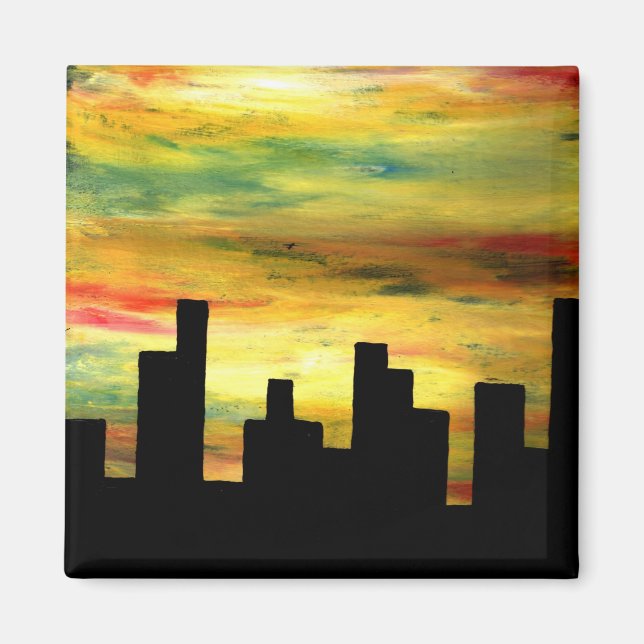 städtische Silhouette Magnet (Vorne)