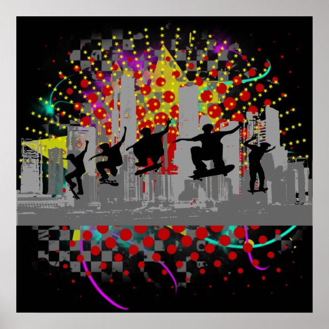 Städtische Skateboarding Poster (Vorne)