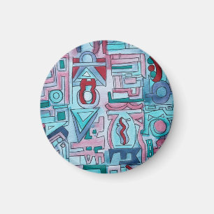 Städtische Straße Zwei-Funky-Abstrakt Geometrische Magnet