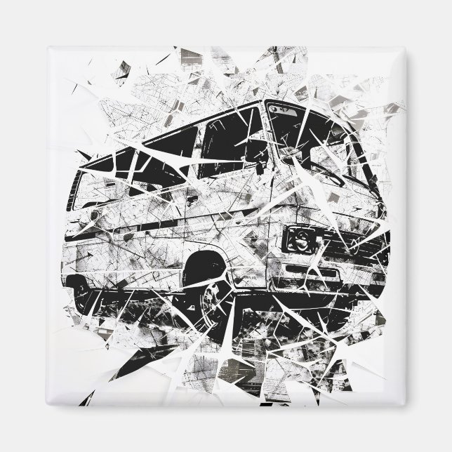 Städtische Straßenkunst Abstracte zerbrochene Vint Magnet (Vorne)