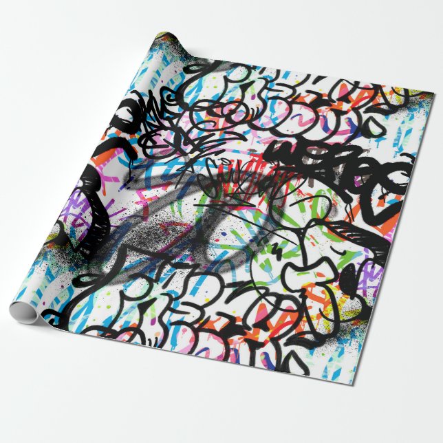 Städtische Straßenkunst Graffiti Kunstmuster  Geschenkpapier (Ungerollt)