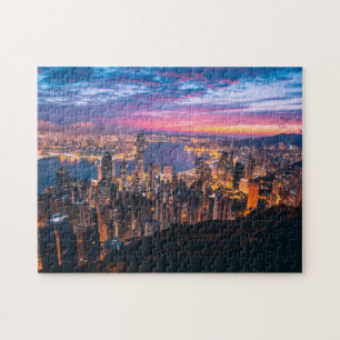 Städtische Sunset Landschaft Panorama Puzzle