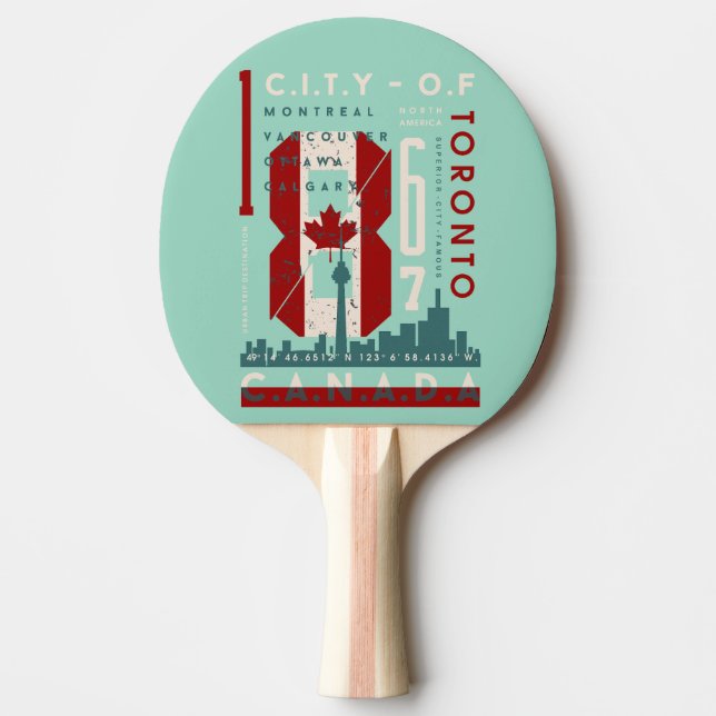 Städtische Symbole: Eine Feier der kanadischen Stä Tischtennis Schläger (Vorderseite)