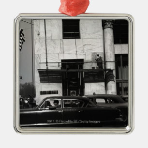 Städtische Szene in USA Silbernes Ornament
