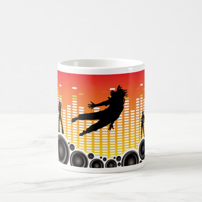 Städtische Tanzparty-Silhouette mit Lautsprechern Kaffeetasse (Von Creator hochgeladen)