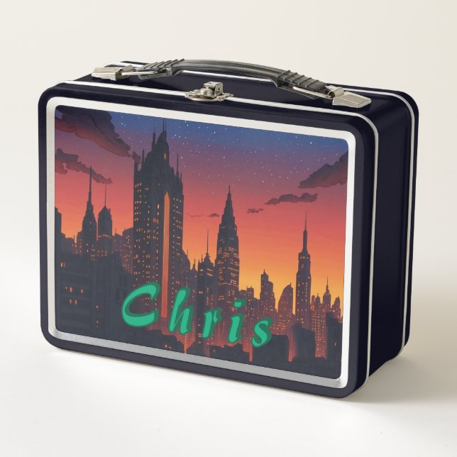 Städtische Twilight Skyline Lunch Box - Futuristis (Vorderseite)