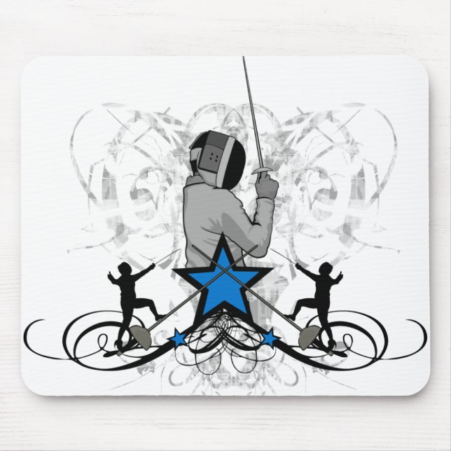 Städtische und angesagte fechtende Illustration Mousepad (Vorne)