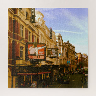 Städtische Vintage-Innenstadt-Silhouette Puzzle