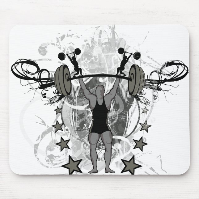 Städtische Weightlifter-Illustration Mousepad (Vorne)