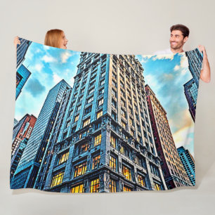 Städtische Wolkenkratzer Kunst Fleecedecke