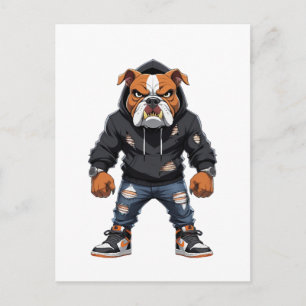 Städtischer Alpha Bulldogge � Street Style Maskott Postkarte